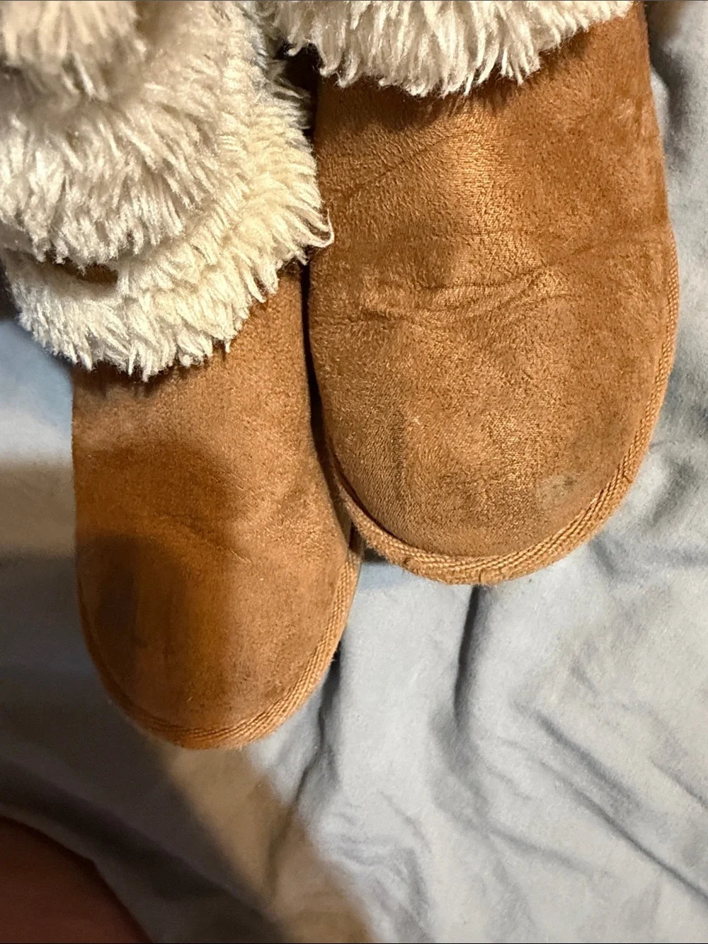 Kids Cozy Faux Fur Lined Winter Boots - Tan/Cream